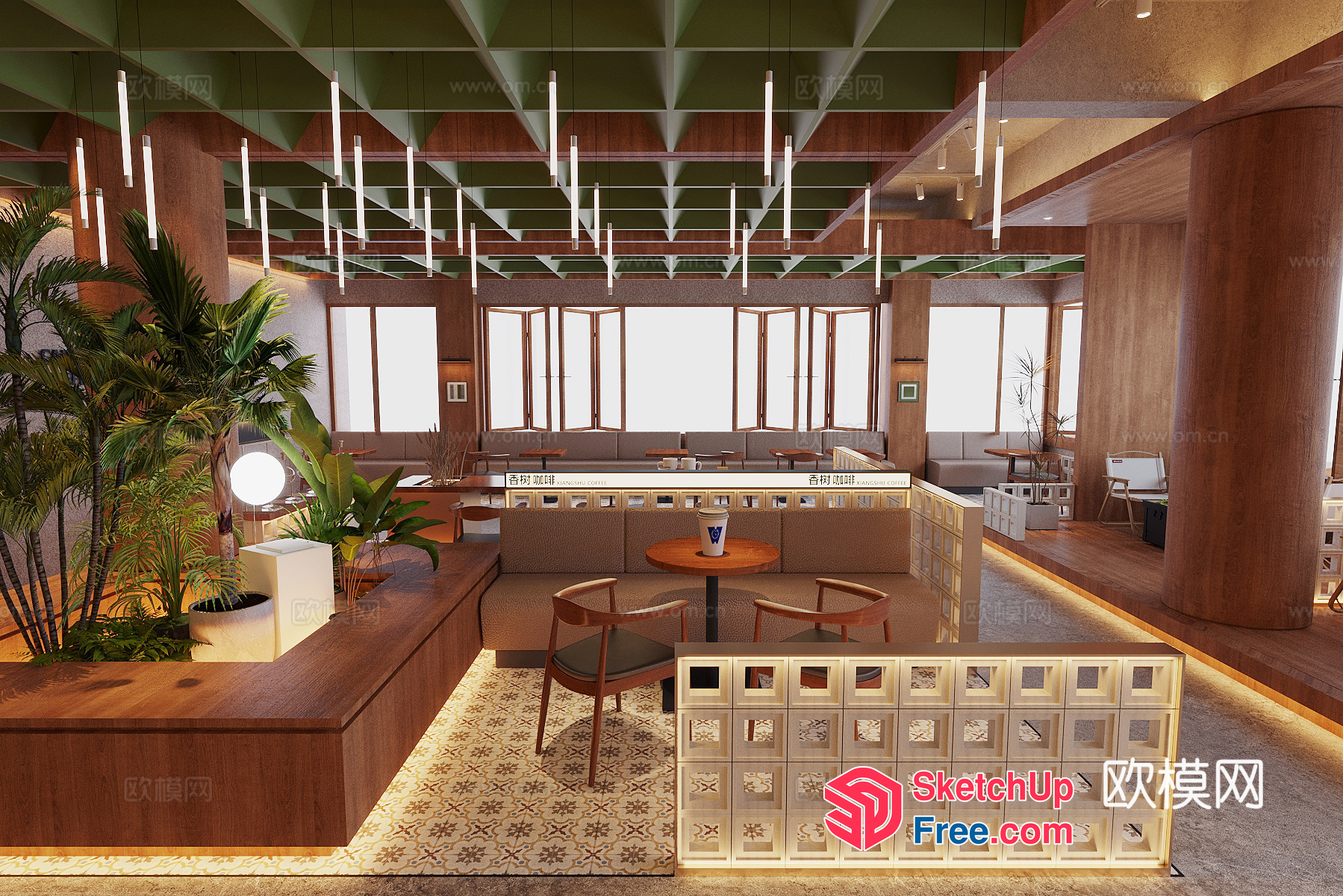 Modern Japanese Style Living Room 3D SketchUp File