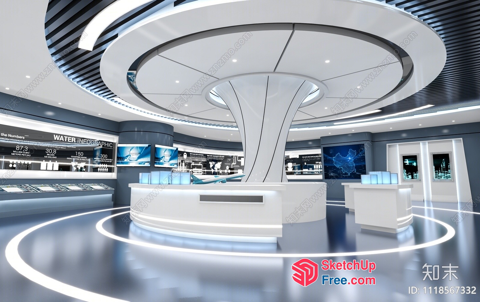 High-Tech Science Museum Interior 3D SketchUp File