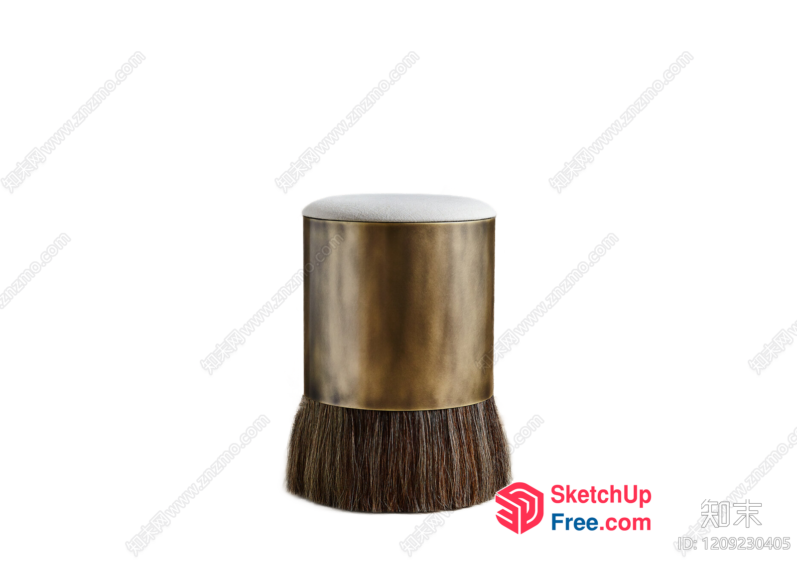 Elegant Brush-Shaped Stool 3D SketchUp File