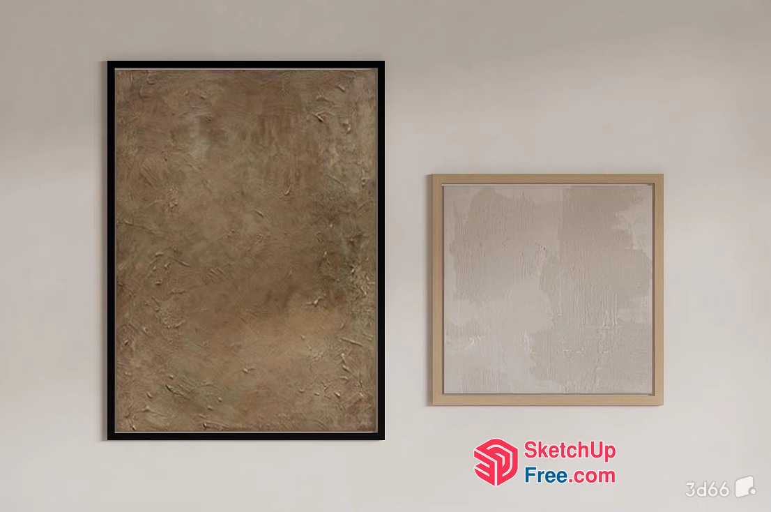 Minimalist Neutral Wall Art Collection 3D SketchUp File