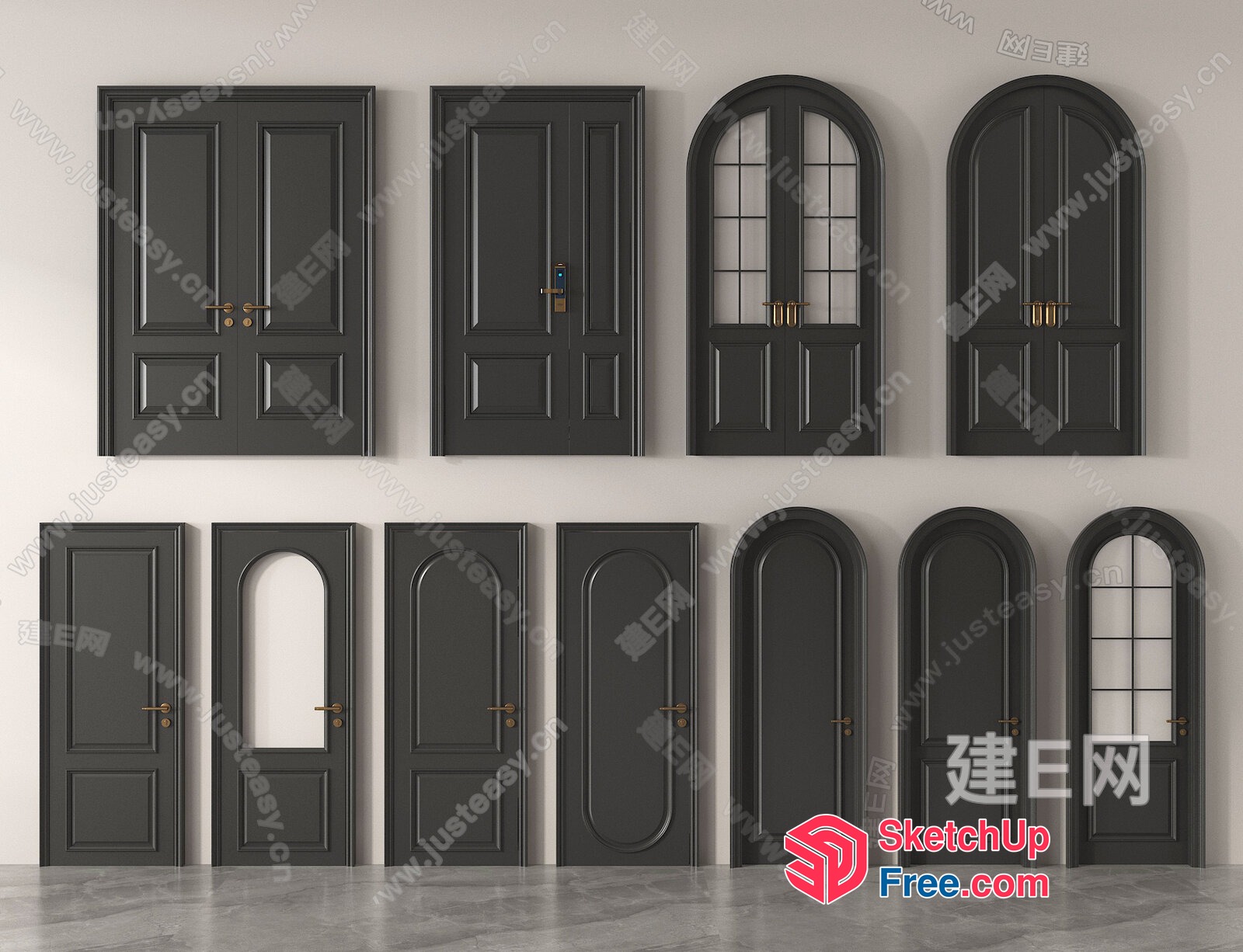 A Collection Of Doors In Various Styles And Designs 3D SketchUp File