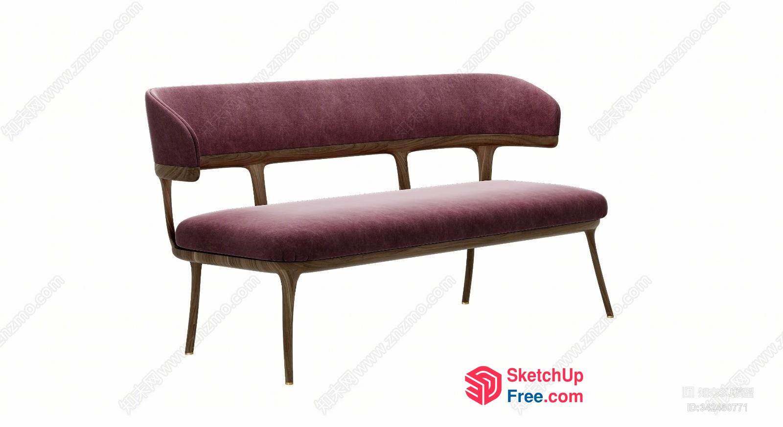 Elegant And Sophisticated Two-Seater Sofa 3D SketchUp File