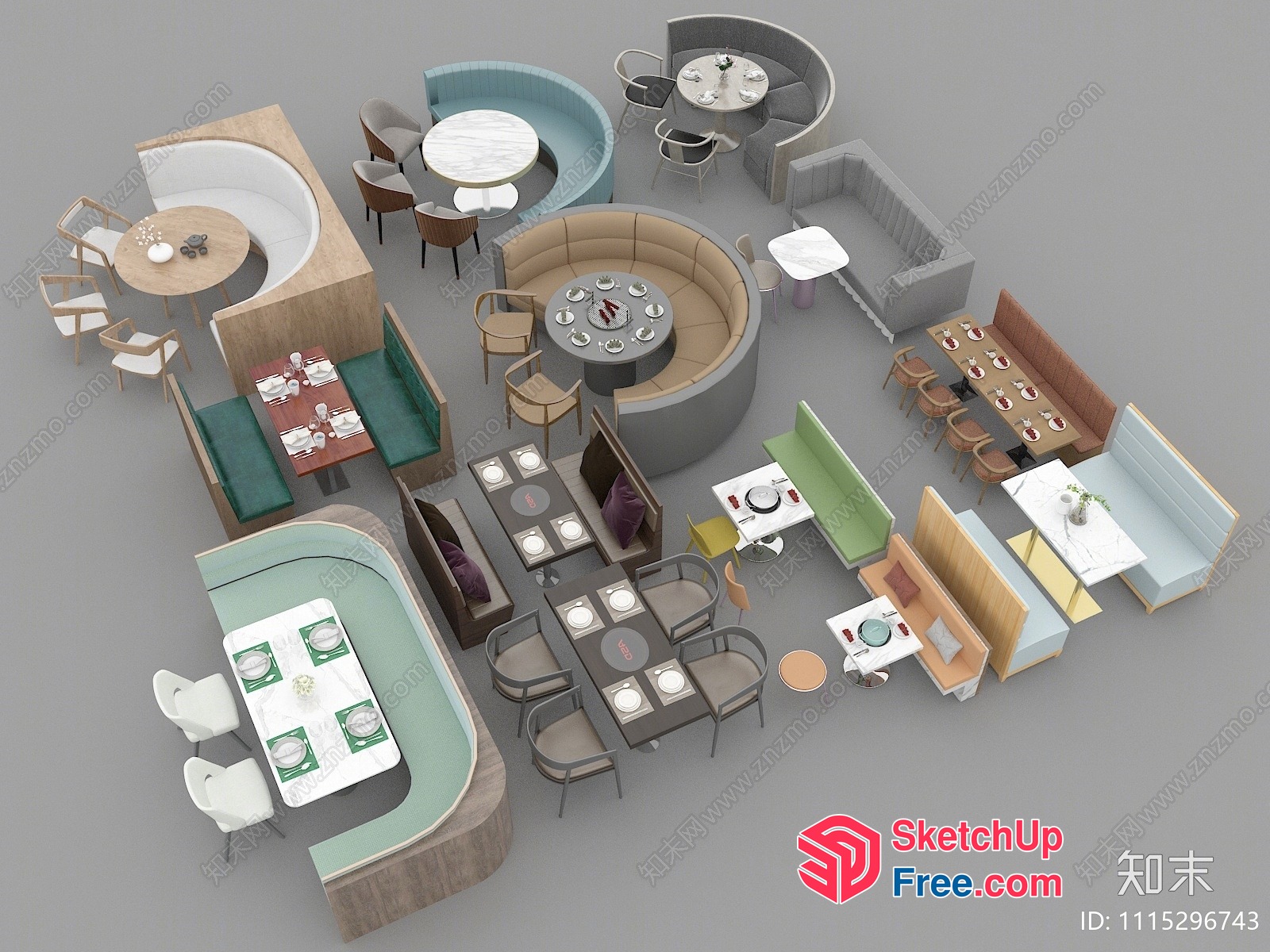 Modern Dining Room Furniture 3D SketchUp File