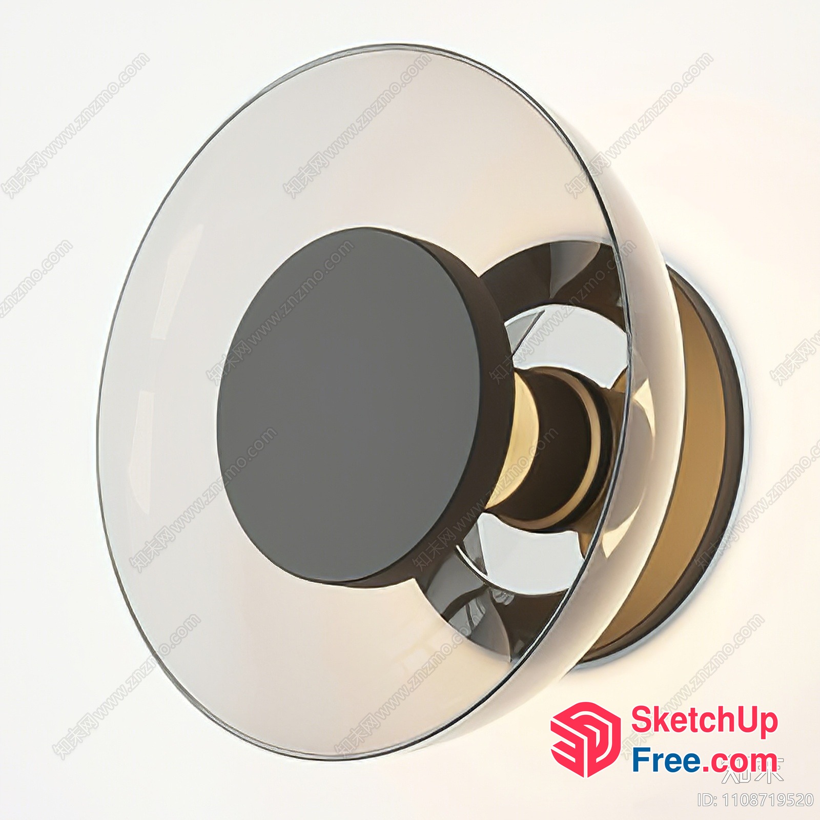 Decorative Glass Wall Light Fixture 3D SketchUp File