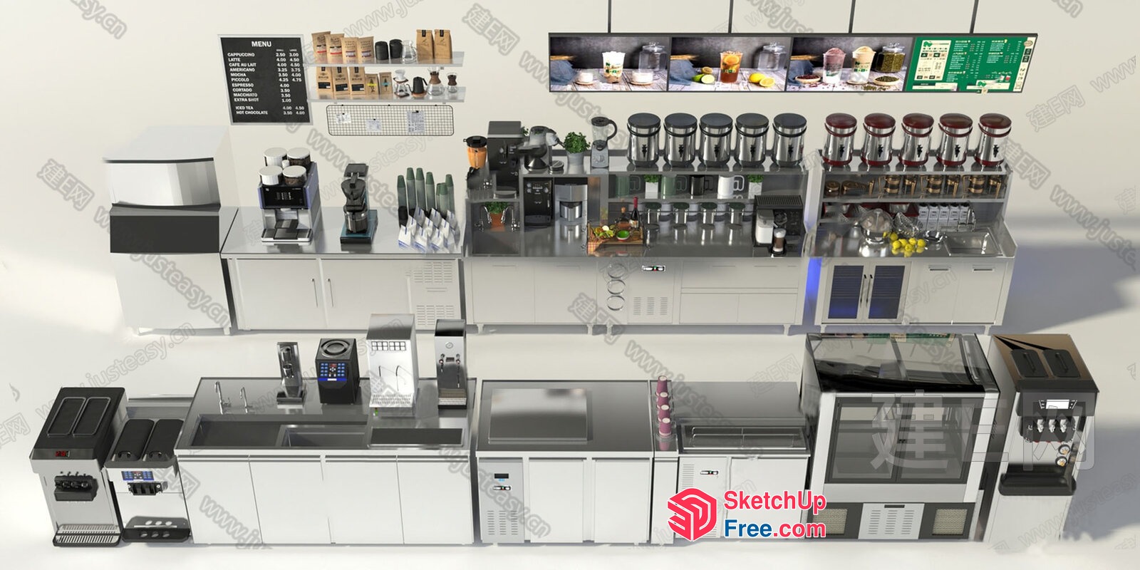 Modern Commercial Kitchen Equipment Setup 3D SketchUp File