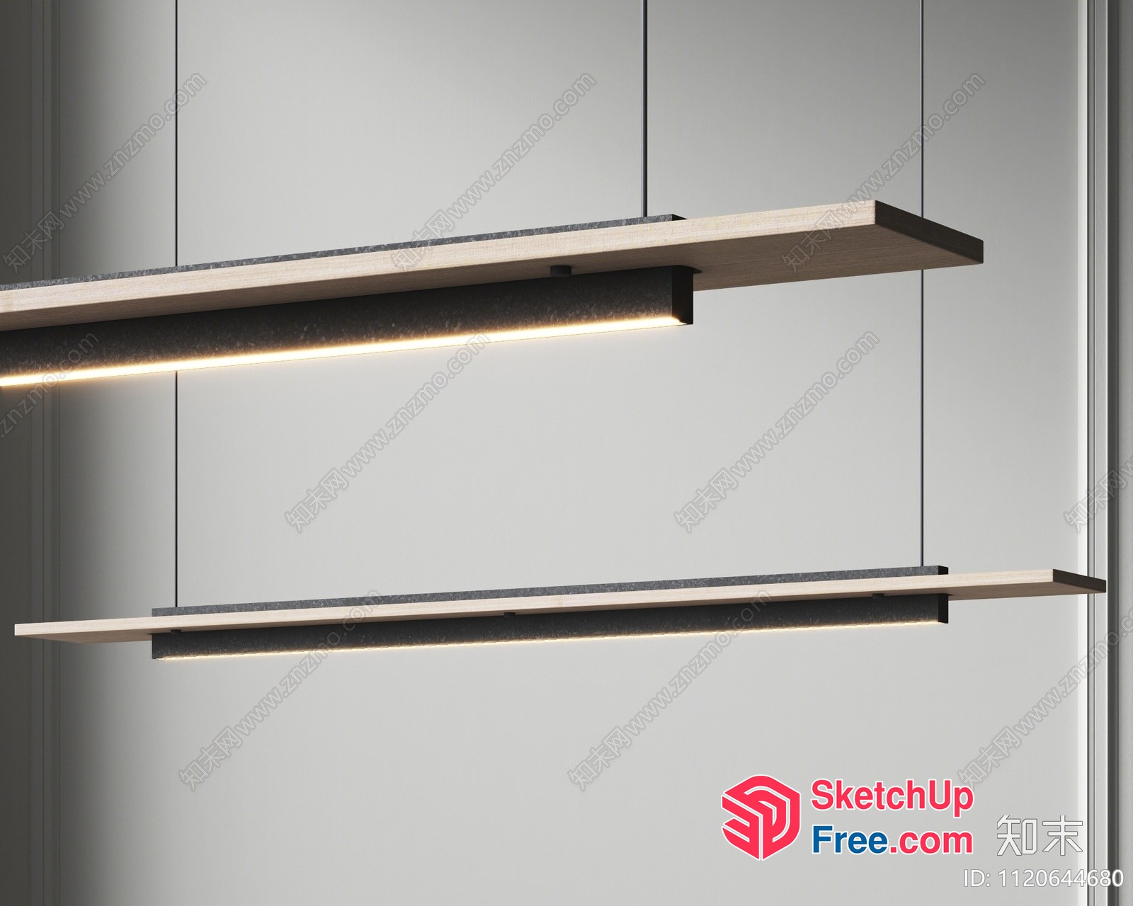 Long Floating Shelves With Led Lighting 3D SketchUp File