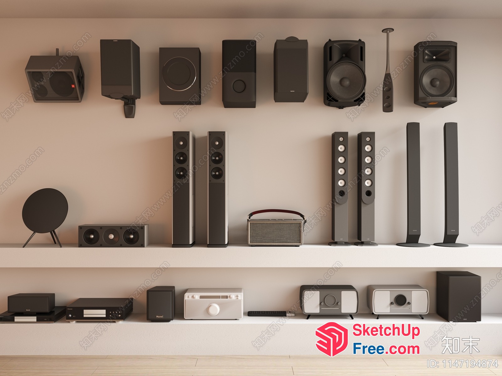 Modern Audio Equipment Display 3D SketchUp File
