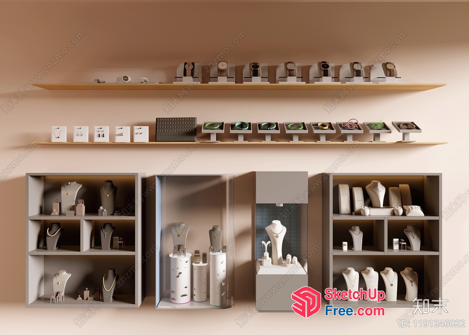 Jewelry Display Shelves And Decorations 3D SketchUp File