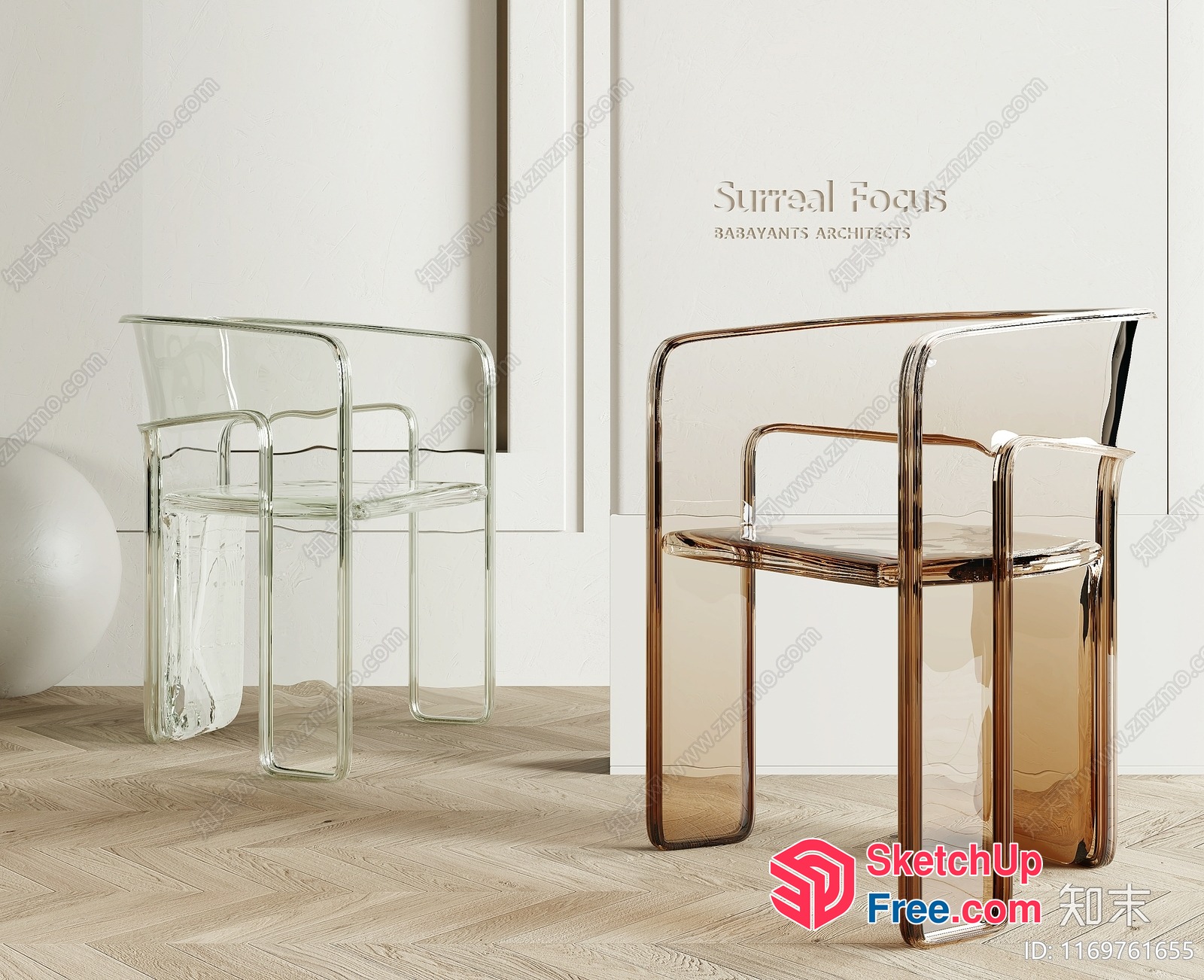 Elegant Glass Chairs For Modern Living Spaces 3D SketchUp File