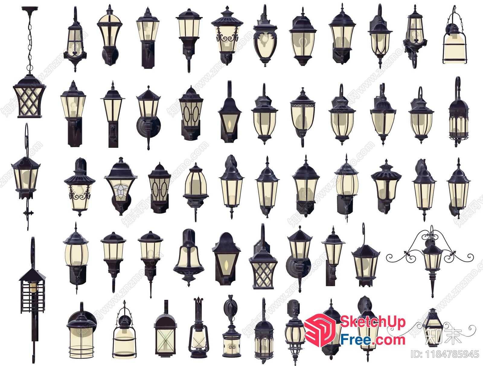Exterior Light Fixtures Collection 3D SketchUp File