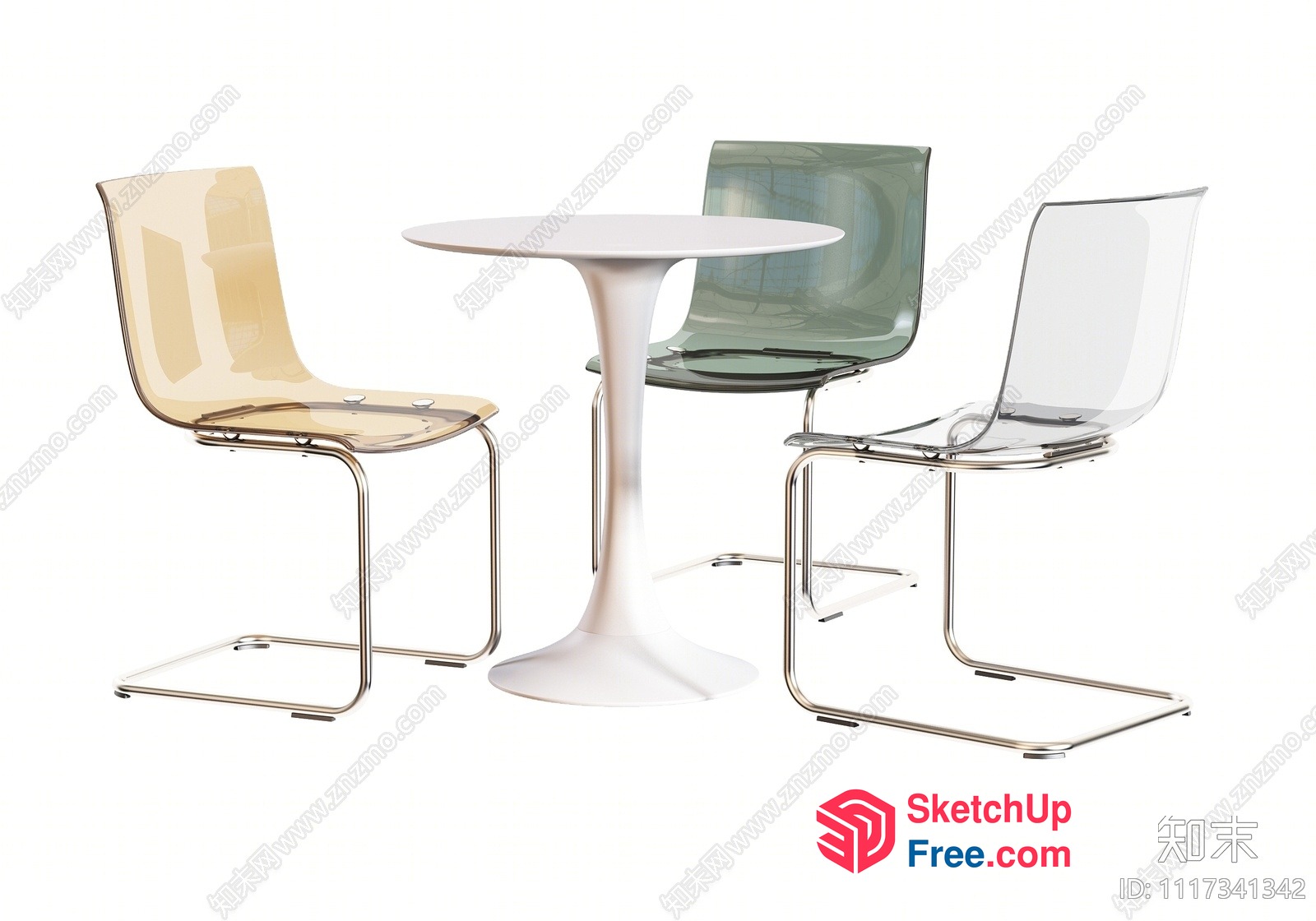 Elegant Table And Chair Set 3D SketchUp File