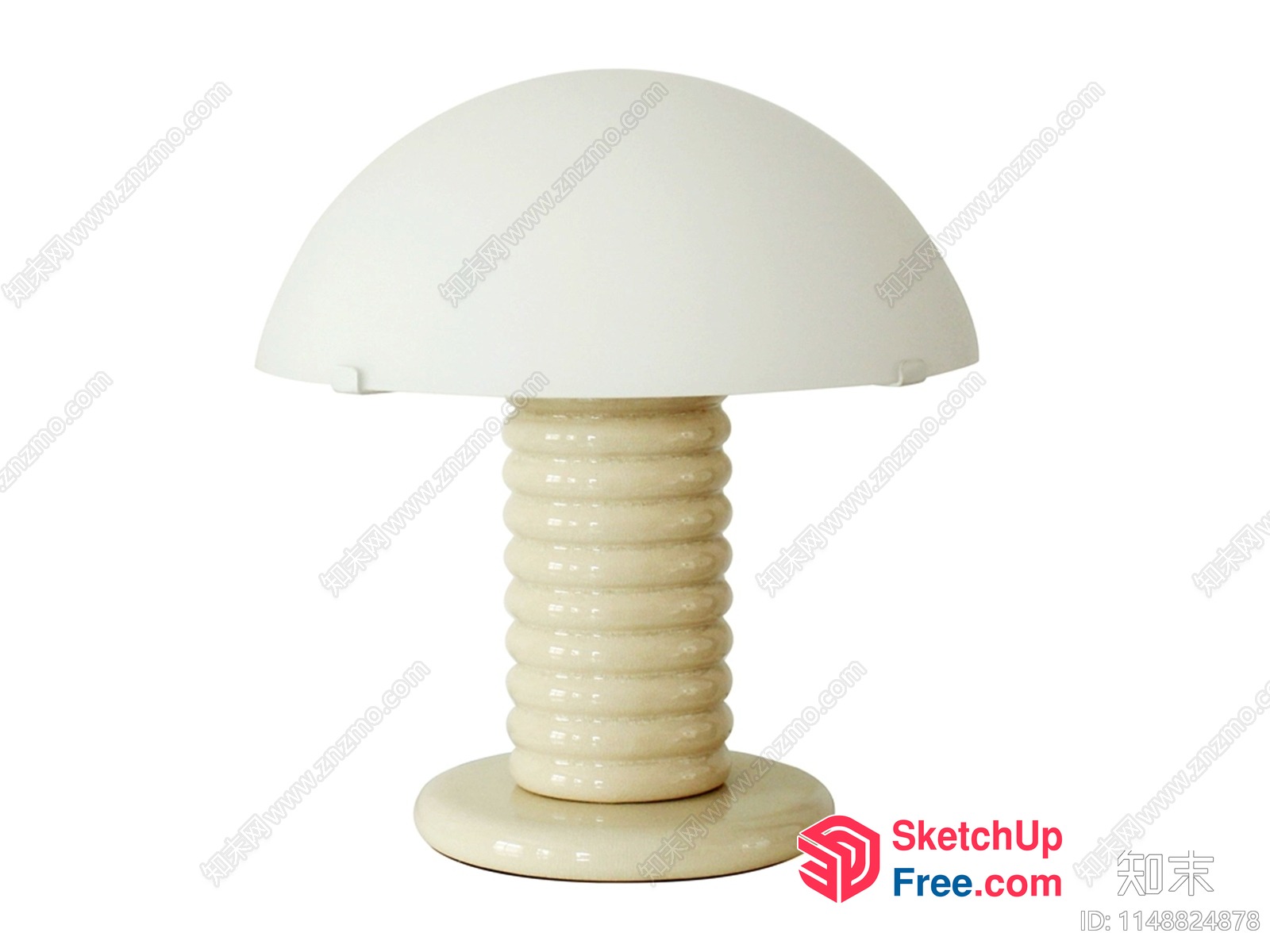 Decorative Tabletop Lamp With Mushroom Shade 3D SketchUp File