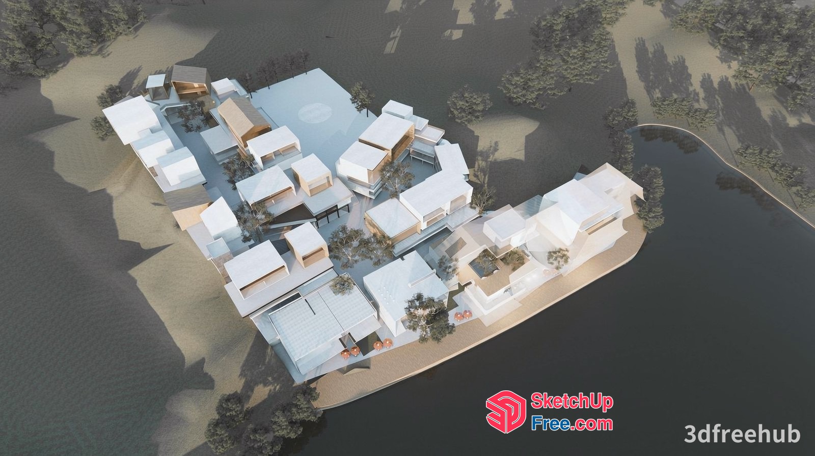 Modern Residential Complex With Amenities 3D SketchUp File