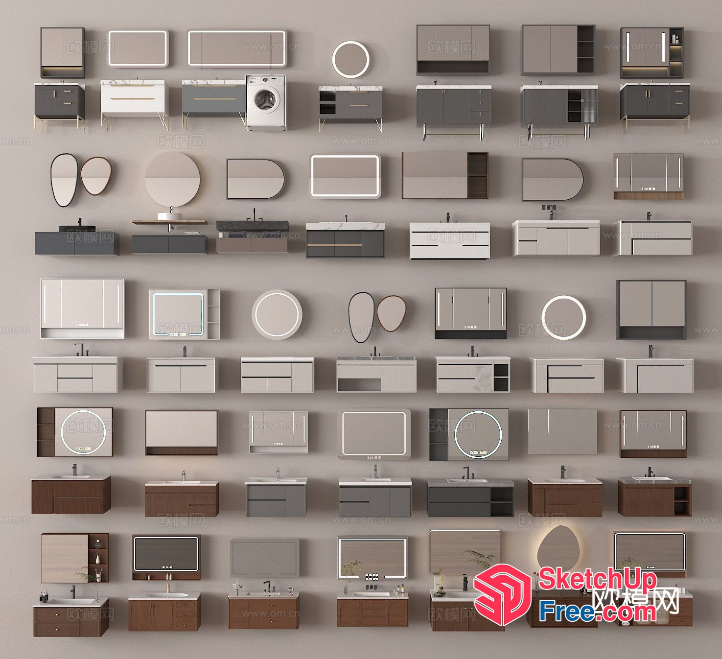 Bathroom Vanity Set Collection 3D SketchUp File