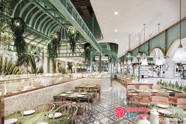 Elegant Interior With Greenery And White Accents 3D SketchUp File