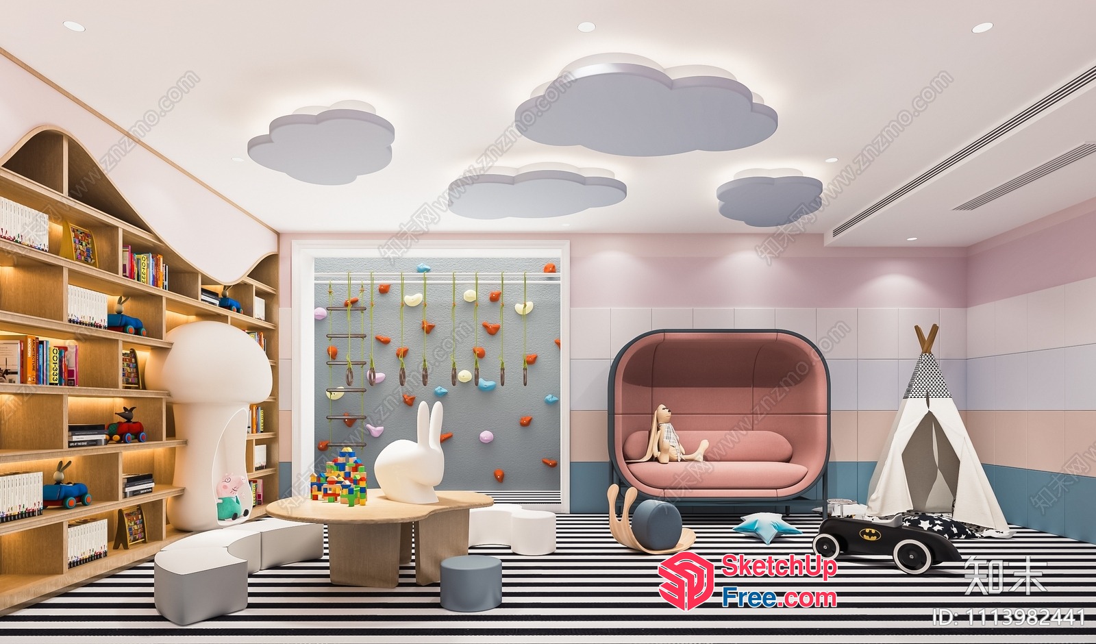 Modern Children'S Playroom With Unique Furniture And Decor 3D SketchUp File