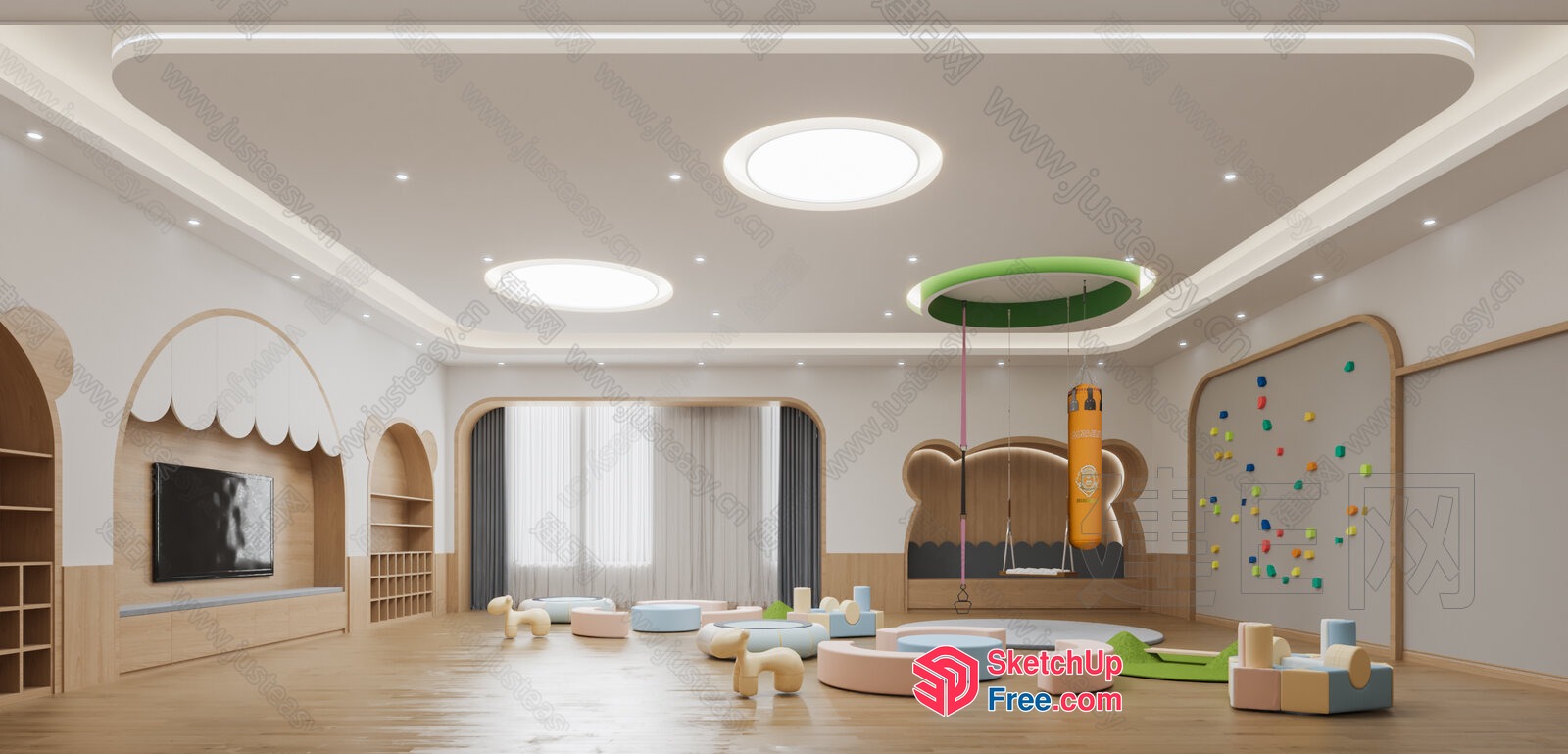 Modern Minimalist Children'S Playroom Interior 3D SketchUp File