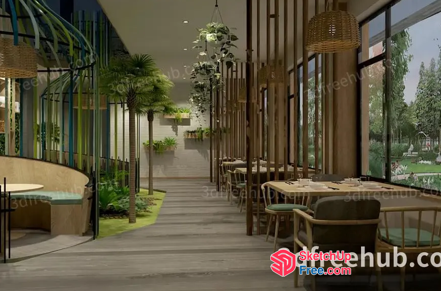 Elegant And Modern Restaurant Interior 3D SketchUp File