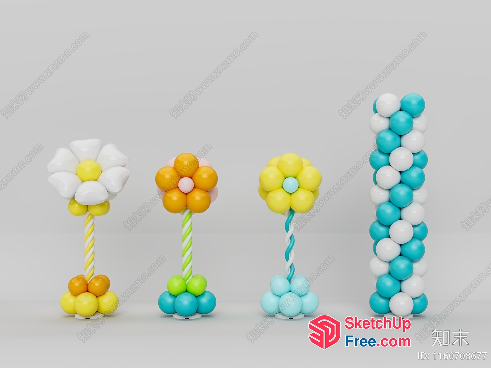 Colorful Balloon Decorations 3D SketchUp File