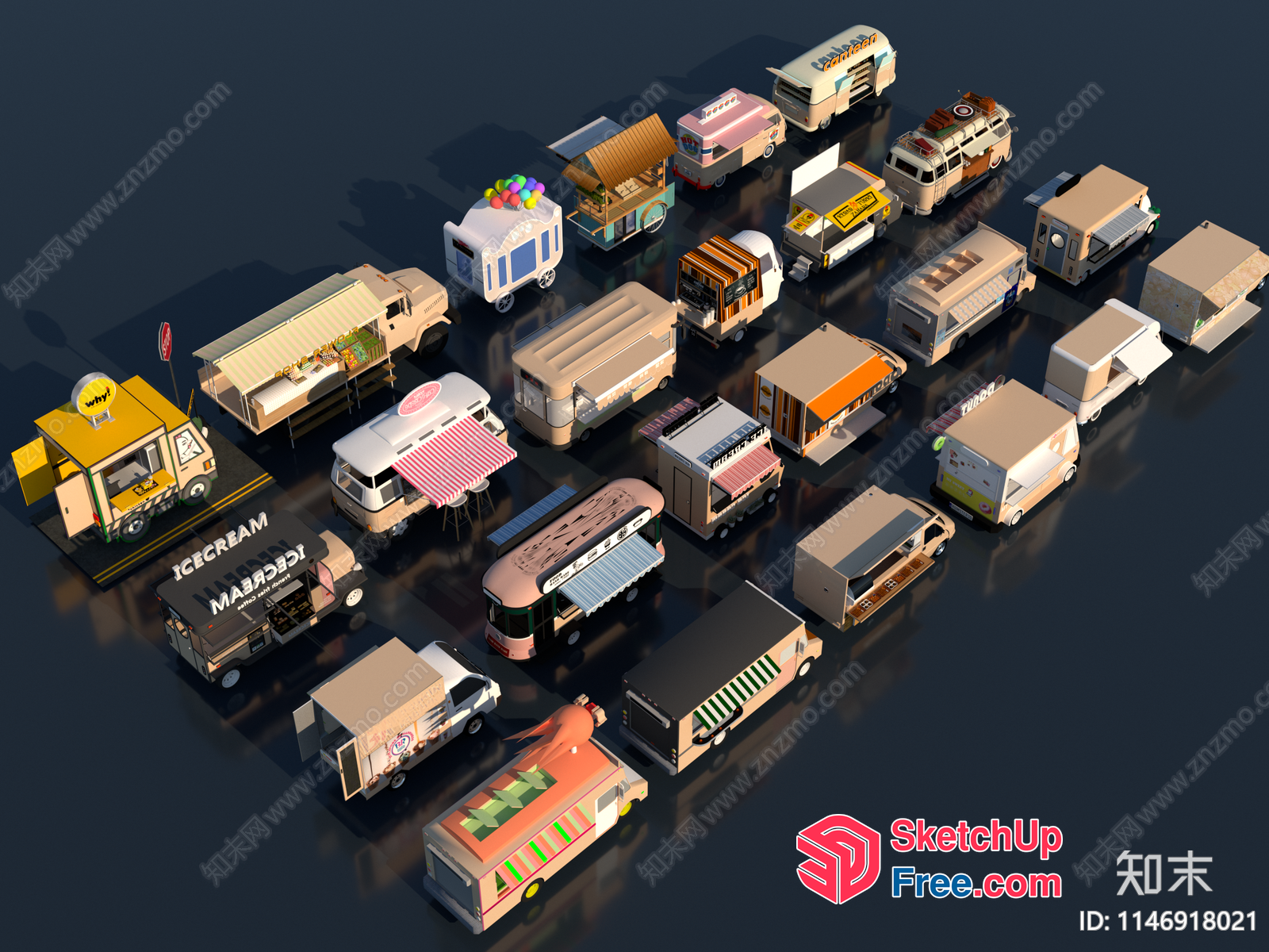 Food Truck Collection 3D SketchUp File