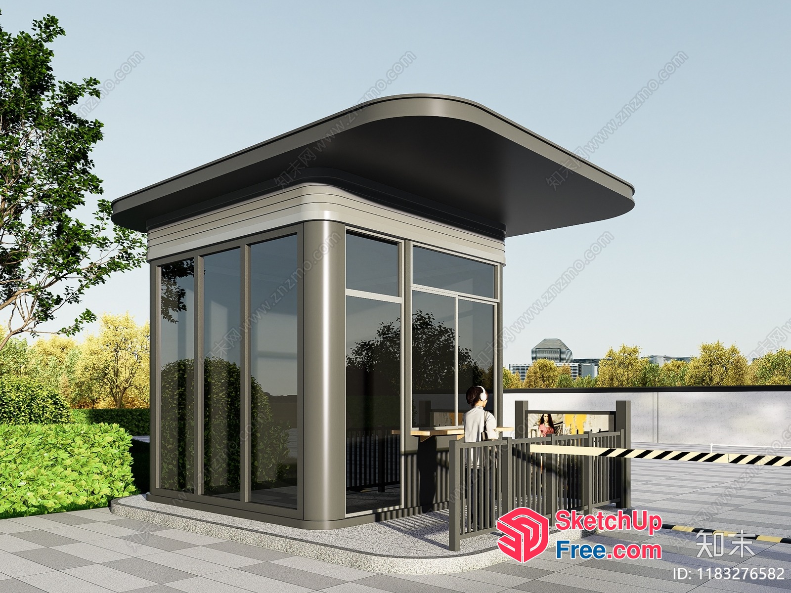 Modern Glass Curtain Wall Structure 3D SketchUp File