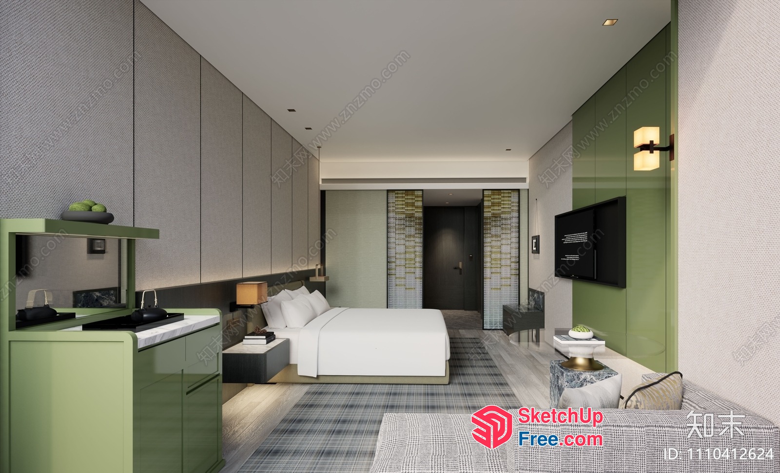Modern And Elegant Hotel Room Interior 3D SketchUp File