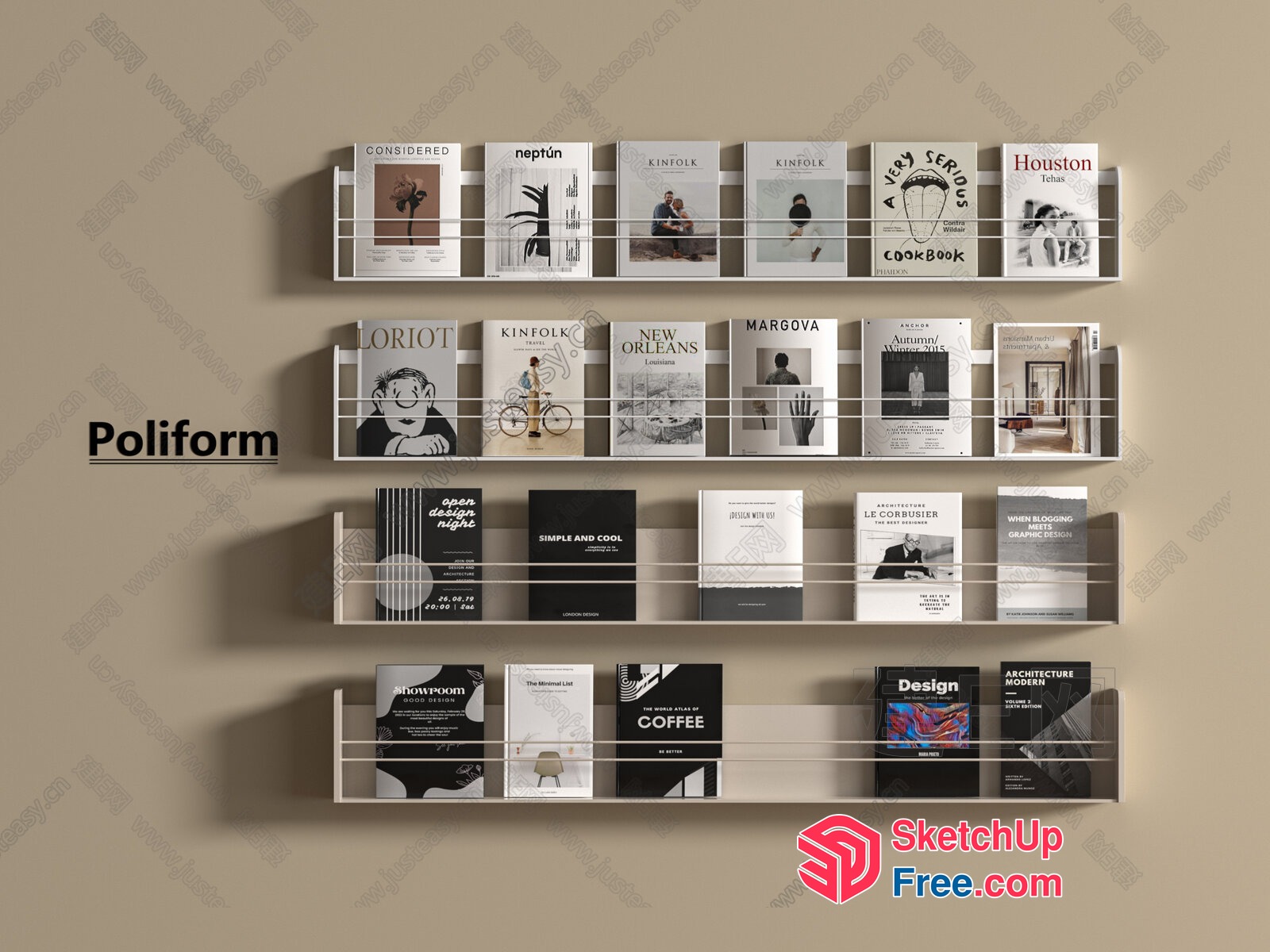 Poliform Magazine Rack 3D SketchUp File
