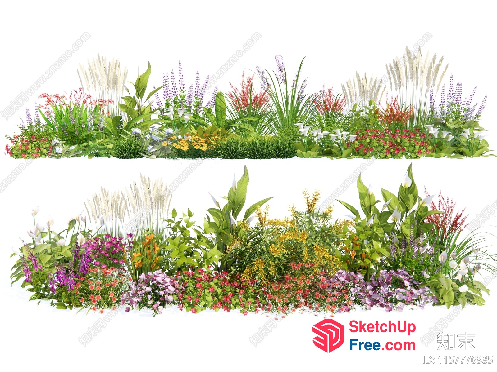 Exquisite Floral Arrangement With Diverse Plant Life 3D SketchUp File