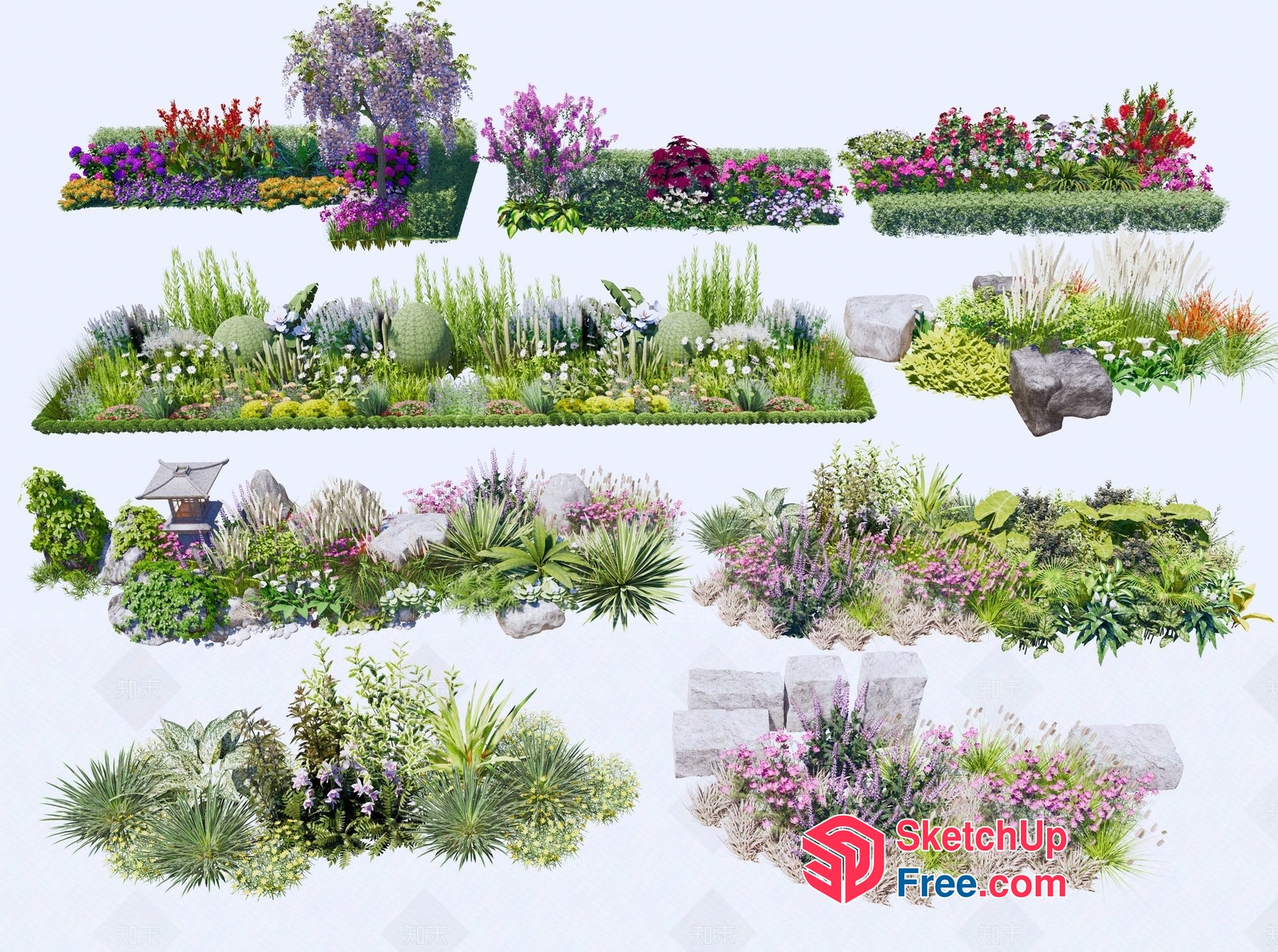 Exquisite Japanese-Style Garden Landscape 3D SketchUp File