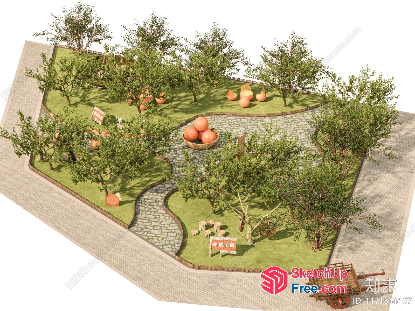 Serene Orchard Retreat 3D SketchUp File